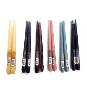 12" Vela Ahusada Colored Taper Candles Yellow Pink Maroon Light Blue Navy Blue